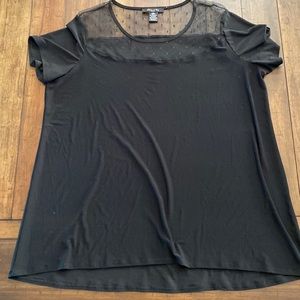 Adele & May Black Lack Neck Top in Size 2x